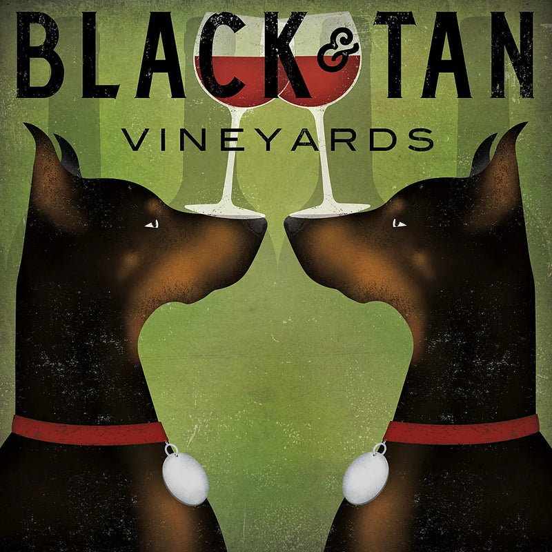 Double Doberman Vineyards by Ryan Fowler. SKU 22888a. Archival Giclee Fine art print for wall decor.