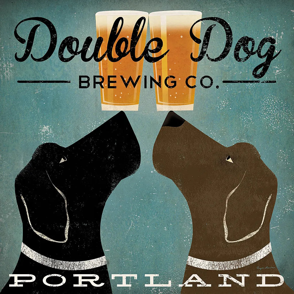 Double Dog Brewing Co by Ryan Fowler. SKU 12811a. Archival Giclee Fine art print for wall decor.