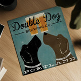 Double Dog Brewing Co by Ryan Fowler. Shown as a detailed flat fine art print, highlighting archival giclee quality. Available as an archival giclee rolled canvas, fine art paper, or poster print. SKU 12811a.