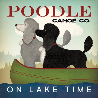 Double Poodle Canoe by Ryan Fowler. SKU 79450a. Archival Giclee Fine art print for wall decor.