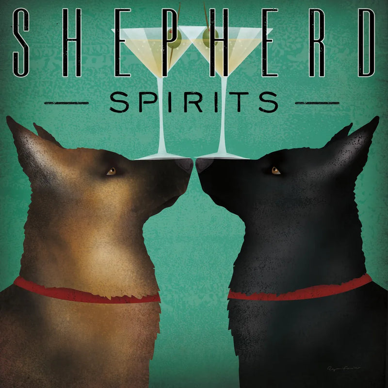 Double Shepherd Martini by Ryan Fowler. SKU 31279a. Archival Giclee Fine art print for wall decor.