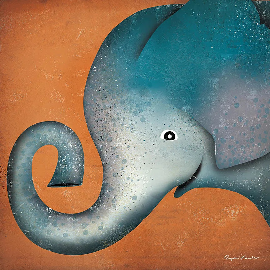 Elephant Wow by Ryan Fowler. SKU 12199a. Archival Giclee Fine art print for wall decor.