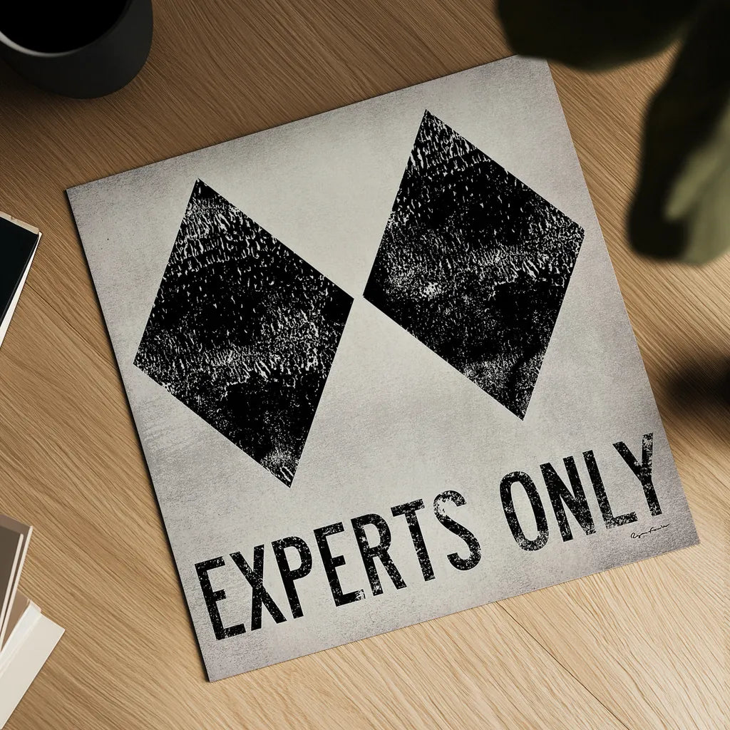 Experts Only White by Ryan Fowler. Shown as a detailed flat fine art print, highlighting archival giclee quality. Available as an archival giclee rolled canvas, fine art paper, or poster print. SKU 11343a.