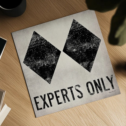 Experts Only White by Ryan Fowler. Shown as a detailed flat fine art print, highlighting archival giclee quality. Available as an archival giclee rolled canvas, fine art paper, or poster print. SKU 11343a.