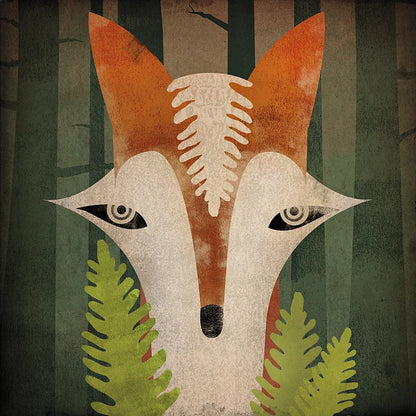 Fern Fox by Ryan Fowler. SKU 11612a. Archival Giclee Fine art print for wall decor.