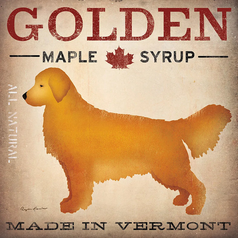 Golden Dog at Show by Ryan Fowler. SKU 16724a. Archival Giclee Fine art print for wall decor.