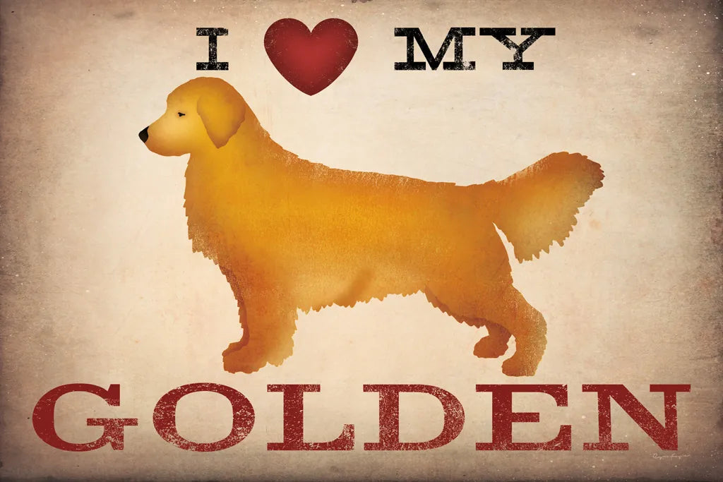 Golden Dog at Show Love III by Ryan Fowler. SKU 35305i. Archival Giclee Fine art print for wall decor.