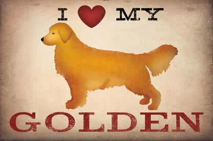 Golden Dog at Show Love III by Ryan Fowler. SKU 35305i. Archival Giclee Fine art print for wall decor.
