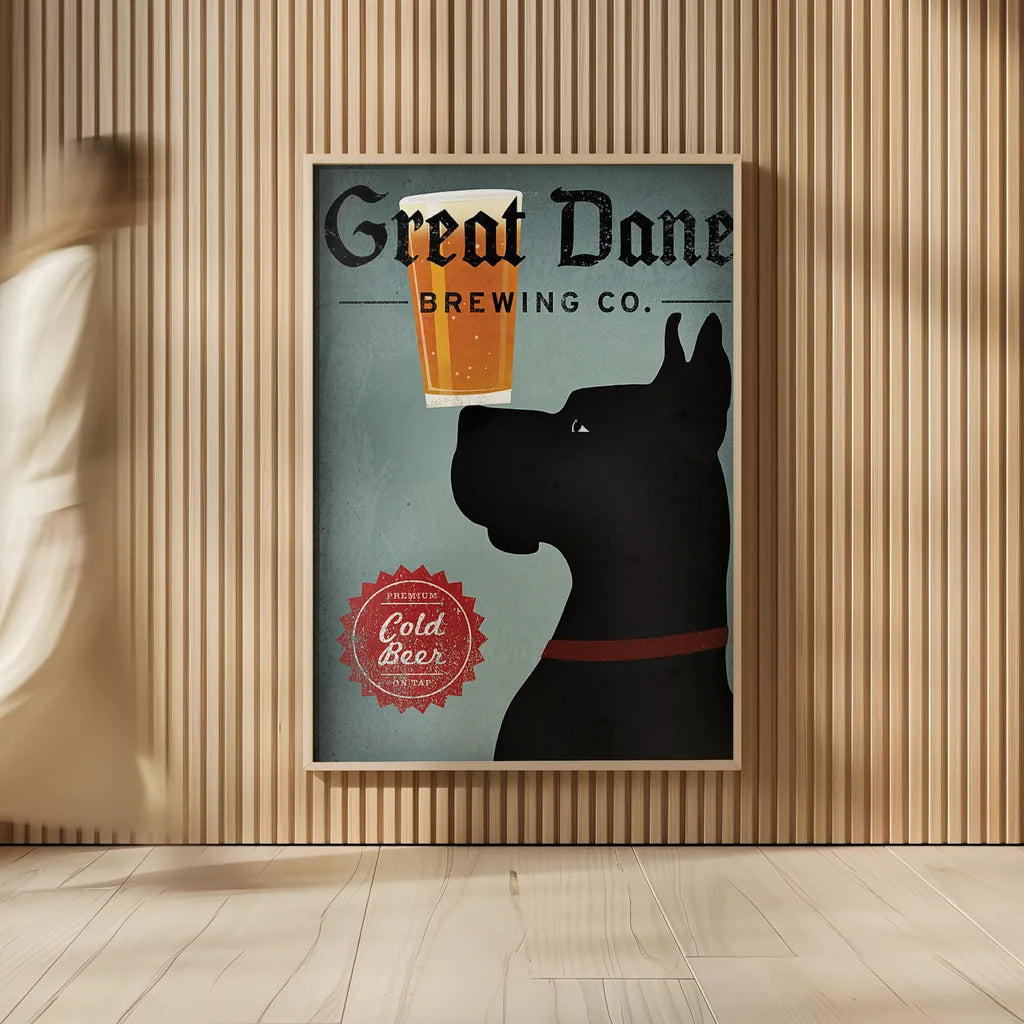 Great Dane Brewing Co by Ryan Fowler. shown as over sized large wall art. Available as an archival giclee rolled canvas, fine art paper, or poster print. SKU 15983h.