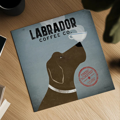 Labrador Coffee Co by Ryan Fowler. Shown as a detailed flat fine art print, highlighting archival giclee quality. Available as an archival giclee rolled canvas, fine art paper, or poster print. SKU 10002a.