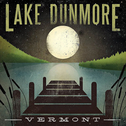 Lake Dunmore Dock Yellow by Ryan Fowler. SKU 27785a. Archival Giclee Fine art print for wall decor.