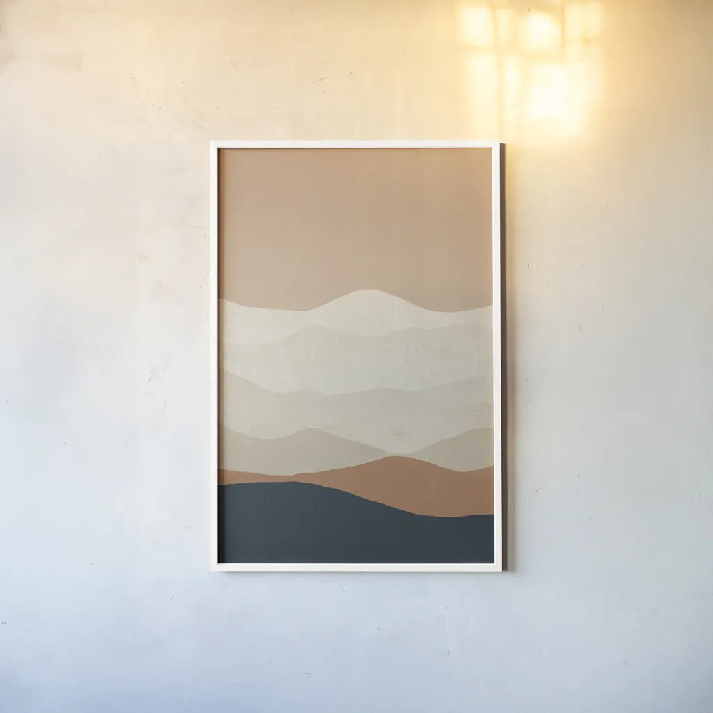 Mojave Mountains Crop by Ryan Fowler. shown as a paper print in a white frame. Available as a archival giclee rolled canvas, fine art paper, or poster print. SKU 57930h.