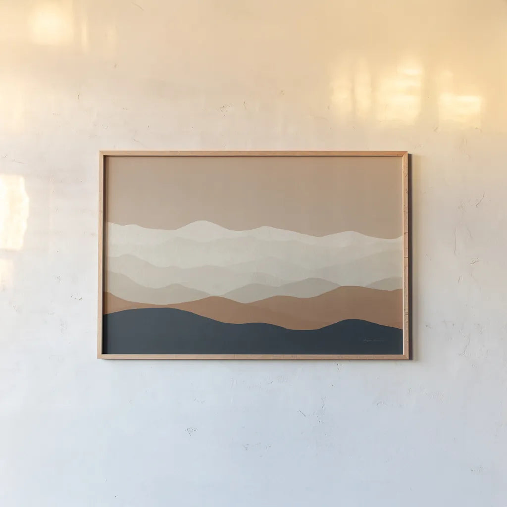 Mojave Mountains Crop by Ryan Fowler. shown as a paper print in a natural frame. Available as a archival giclee rolled canvas, fine art paper, or poster print. SKU 57930i.