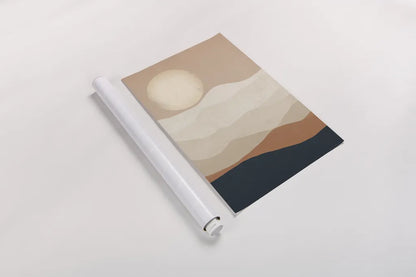 Mojave Mountains and Moon Crop by Ryan Fowler. shown as a rolled paper print. Available as archival giclee rolled canvas, fine art paper, or poster print. SKU 57931h.