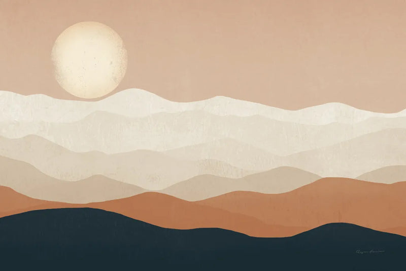 Mojave Mountains and Moon Crop by Ryan Fowler. SKU 57931i. Archival Giclee Fine art print for wall decor.