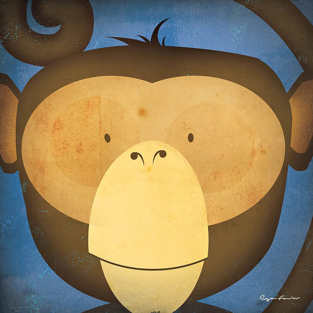 Monkey Wow by Ryan Fowler. SKU 15227a. Archival Giclee Fine art print for wall decor.
