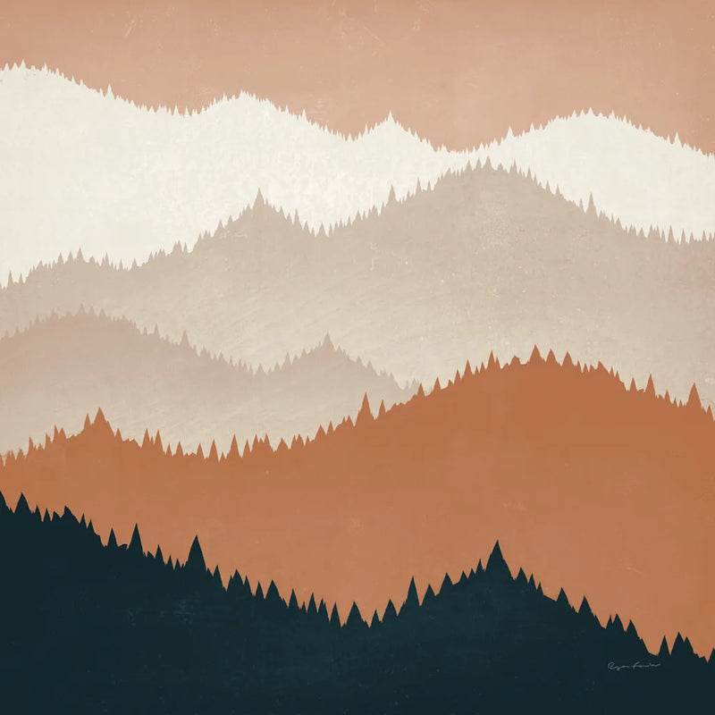 Mountain View Terra Cotta by Ryan Fowler. SKU 55570a. Archival Giclee Fine art print for wall decor.