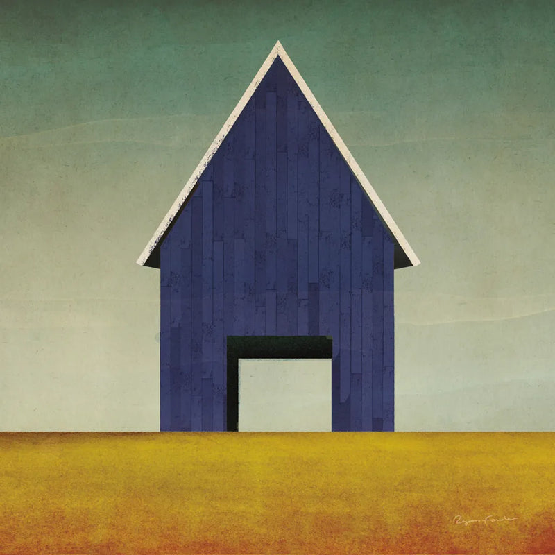 Navy Barn Summer Crop by Ryan Fowler. SKU 59121a. Archival Giclee Fine art print for wall decor.