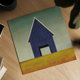 Navy Barn Summer Crop by Ryan Fowler. Shown as a detailed flat fine art print, highlighting archival giclee quality. Available as an archival giclee rolled canvas, fine art paper, or poster print. SKU 59121a.