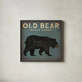 Old Bear by Ryan Fowler. Shown in a sleek black glass frame for a contemporary gallery look. Available as an archival giclee rolled canvas, fine art paper, or poster print. SKU 13358a.