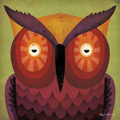 Owl Wow by Ryan Fowler. SKU 12200a. Archival Giclee Fine art print for wall decor.
