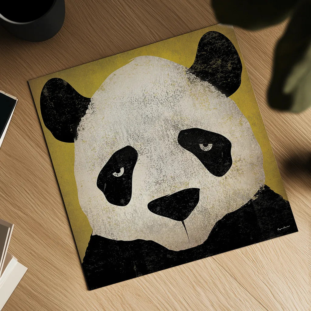 Panda by Ryan Fowler. Shown as a detailed flat fine art print, highlighting archival giclee quality. Available as an archival giclee rolled canvas, fine art paper, or poster print. SKU 15228a.
