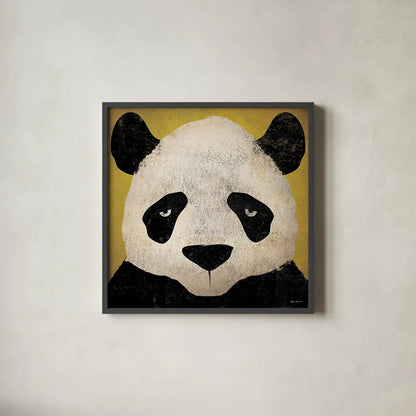 Panda by Ryan Fowler. Shown in a sleek black glass frame for a contemporary gallery look. Available as an archival giclee rolled canvas, fine art paper, or poster print. SKU 15228a.