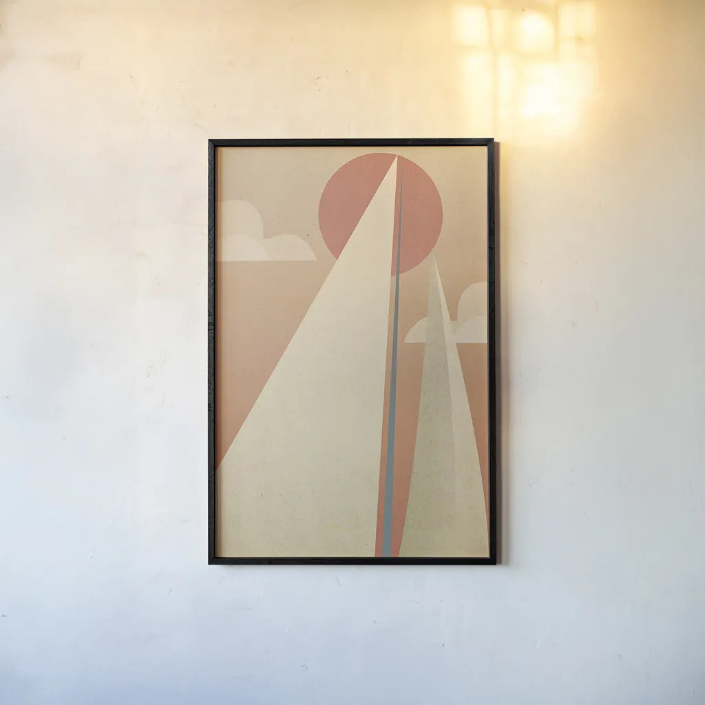 Sails VI by Ryan Fowler. shown as a paper print in a black flame. Available as a archival giclee rolled canvas, fine art paper, or poster print. SKU 25669h.