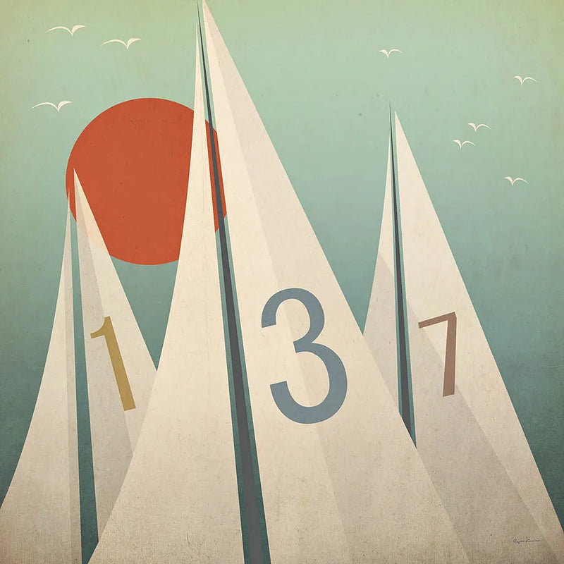Sails VII with Sun by Ryan Fowler. SKU 27538a. Archival Giclee Fine art print for wall decor.