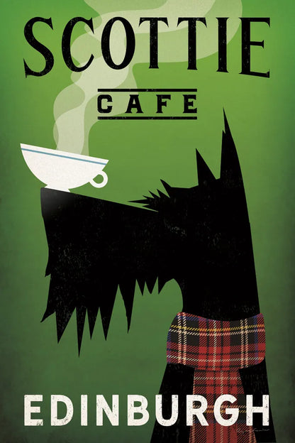 Scottie Cafe by Ryan Fowler. SKU 34882h. Archival Giclee Fine art print for wall decor.