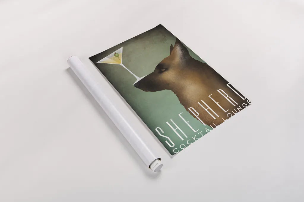 Shepherd Martini by Ryan Fowler. shown as a rolled paper print. Available as archival giclee rolled canvas, fine art paper, or poster print. SKU 31278h.