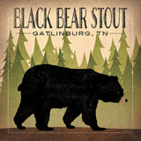 Take a Hike Bear Black Bear Stout by Ryan Fowler. SKU 30841a. Archival Giclee Fine art print for wall decor.