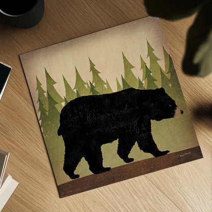 Take a Hike Bear no Words by Ryan Fowler. Shown as a detailed flat fine art print, highlighting archival giclee quality. Available as an archival giclee rolled canvas, fine art paper, or poster print. SKU 23373a.