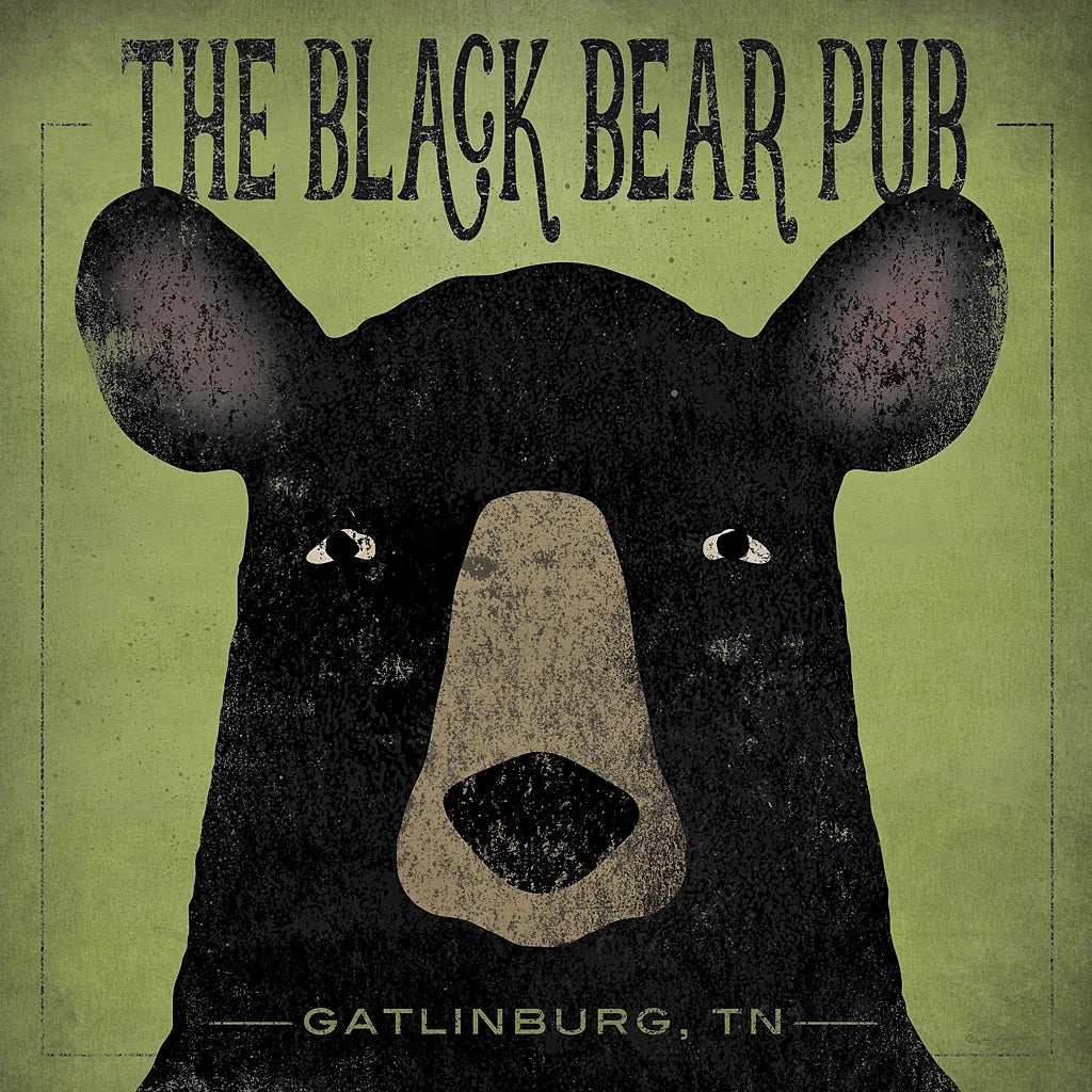 The Black Bear Pub by Ryan Fowler. SKU 30842a. Archival Giclee Fine art print for wall decor.