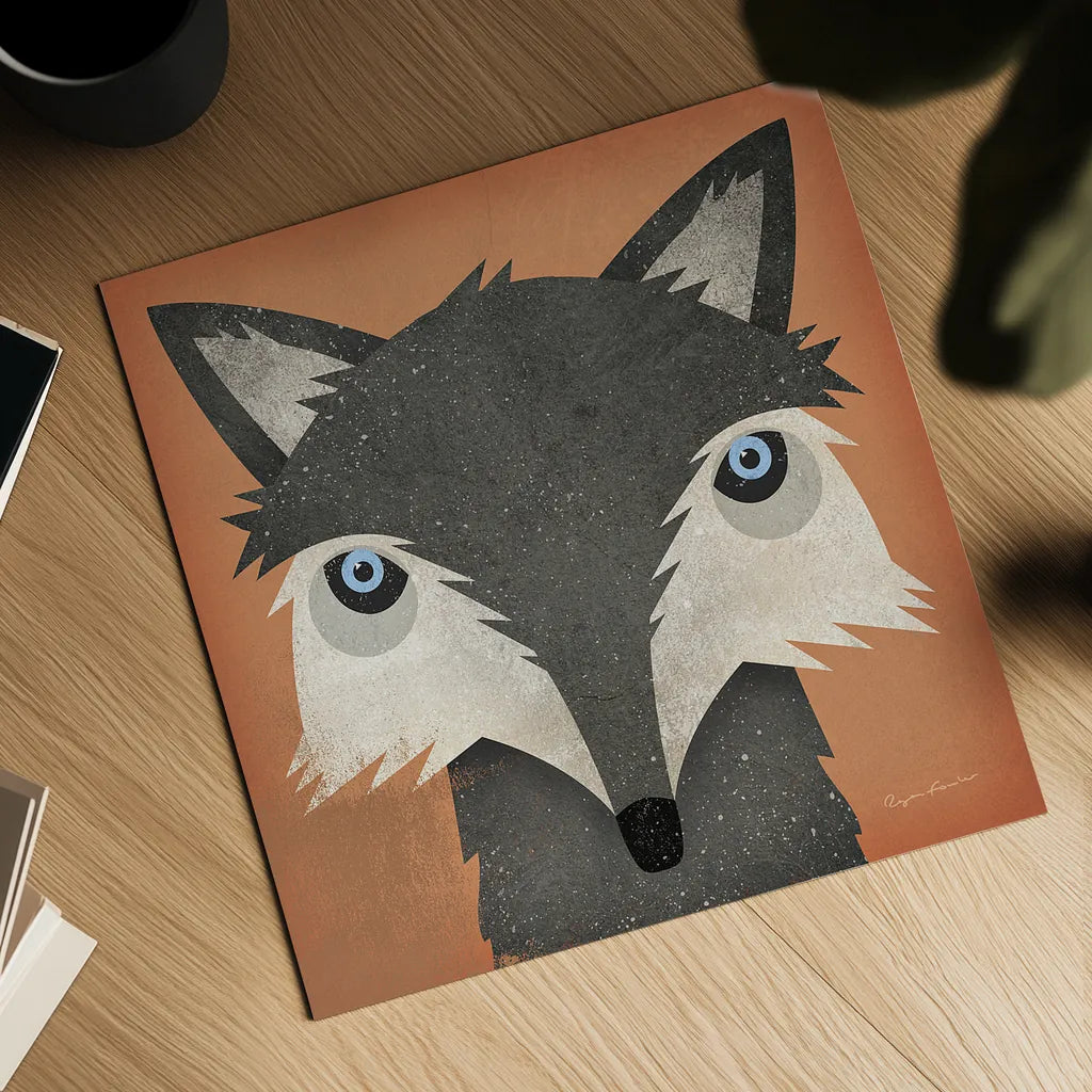 Timber Wolf by Ryan Fowler. Shown as a detailed flat fine art print, highlighting archival giclee quality. Available as an archival giclee rolled canvas, fine art paper, or poster print. SKU 24547a.