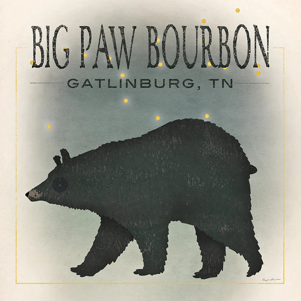 Ursa Major Big Paw Bourbon by Ryan Fowler. SKU 30840a. Archival Giclee Fine art print for wall decor.