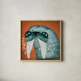 Walrus Wow by Ryan Fowler. Shown in a natural wood glass frame for a timeless modern aesthetic. Available as an archival giclee rolled canvas, fine art paper, or poster print. SKU 12204a.