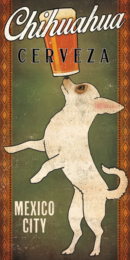 White Chihuahua on Green by Ryan Fowler