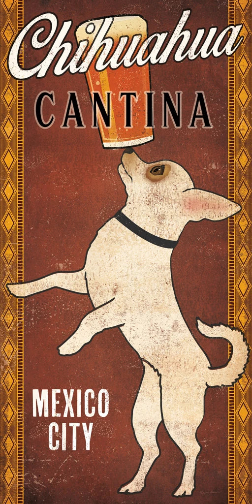White Chihuahua on Red by Ryan Fowler
