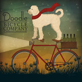 White Doodle on Bike Summer by Ryan Fowler. SKU 31276a. Archival Giclee Fine art print for wall decor.