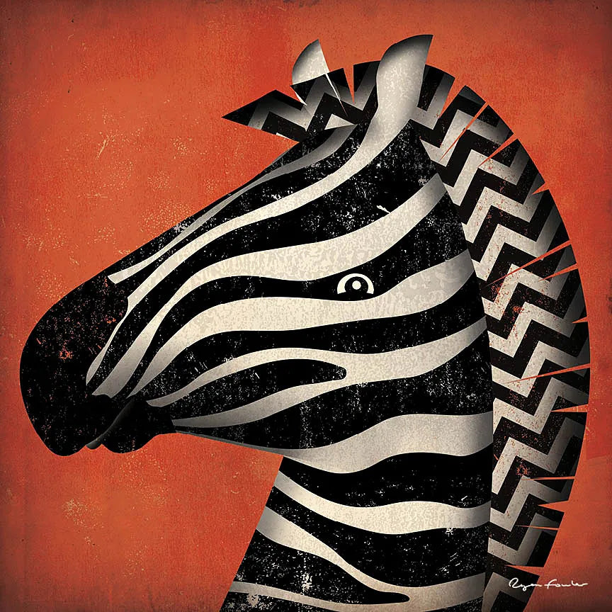Zebra Wow by Ryan Fowler. SKU 12205a. Archival Giclee Fine art print for wall decor.