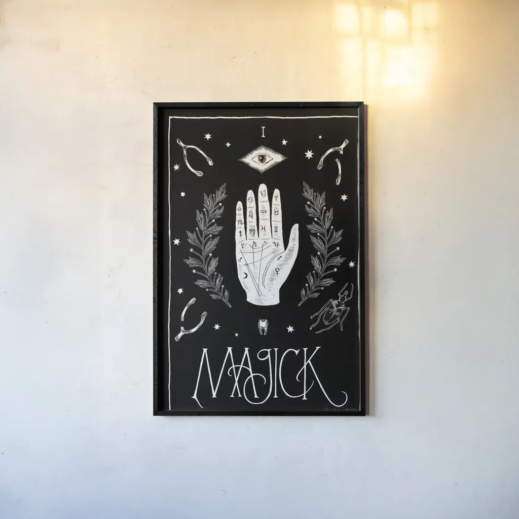 All Hallow's Eve I by Sara Zieve Miller. shown as a paper print in a black flame. Available as a archival giclee rolled canvas, fine art paper, or poster print. SKU 38876h.