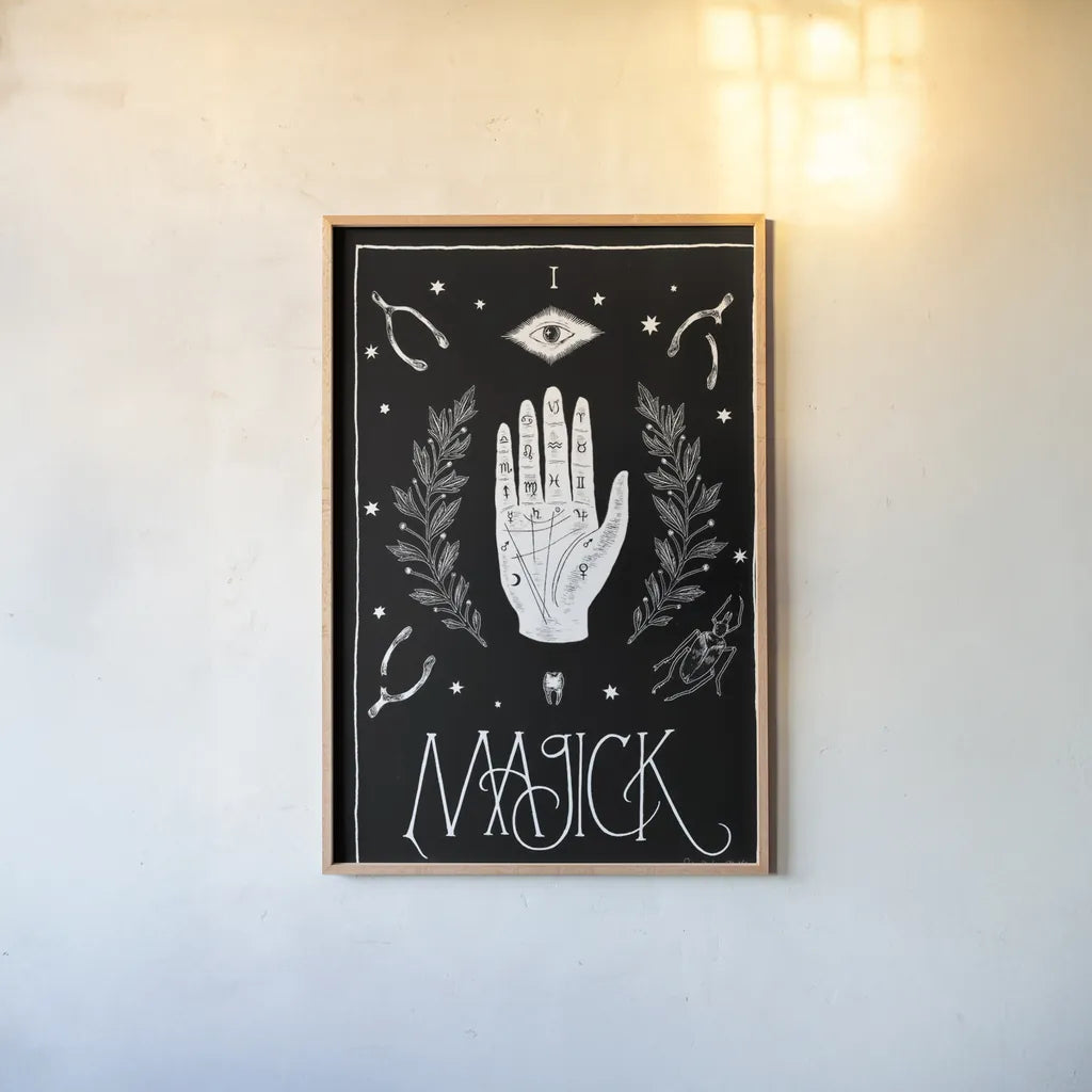 All Hallow's Eve I by Sara Zieve Miller. shown as a paper print in a natural frame. Available as a archival giclee rolled canvas, fine art paper, or poster print. SKU 38876h.