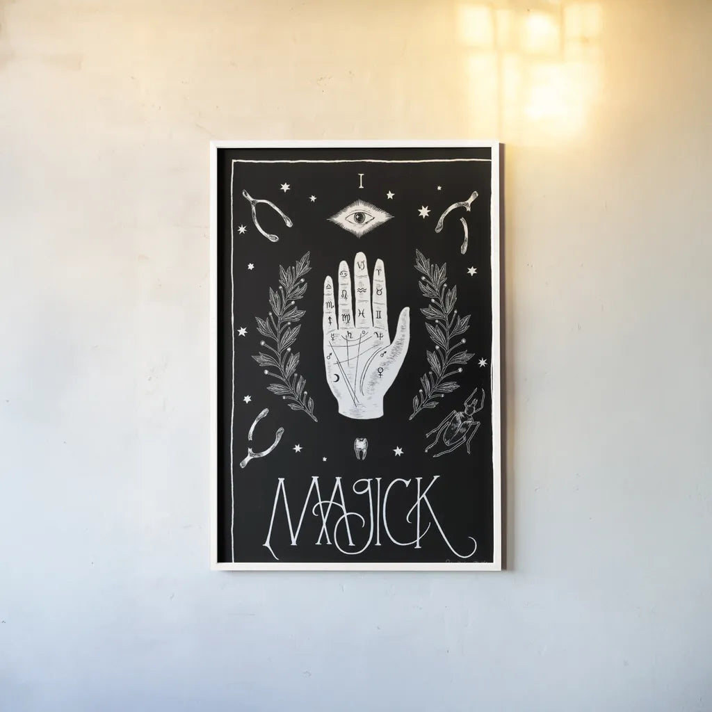 All Hallow's Eve I by Sara Zieve Miller. shown as a paper print in a white frame. Available as a archival giclee rolled canvas, fine art paper, or poster print. SKU 38876h.