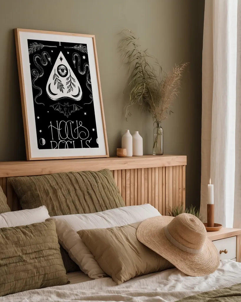 All Hallow's Eve II by Sara Zieve Miller. shown as a paper print in a natural frame. Available as a archival giclee rolled canvas, fine art paper, or poster print. SKU 38877h.