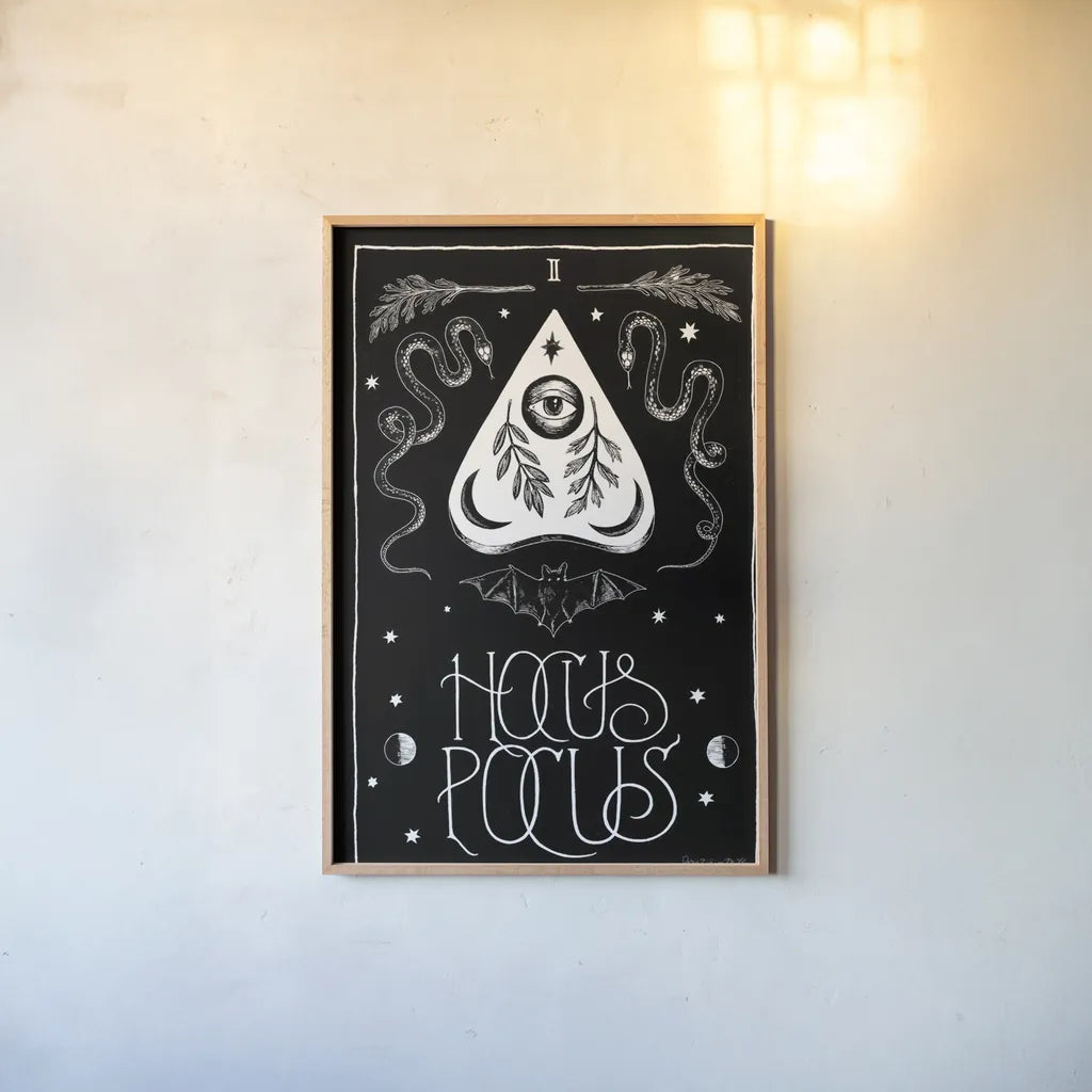 All Hallow's Eve II by Sara Zieve Miller. shown as a paper print in a natural frame. Available as a archival giclee rolled canvas, fine art paper, or poster print. SKU 38877h.