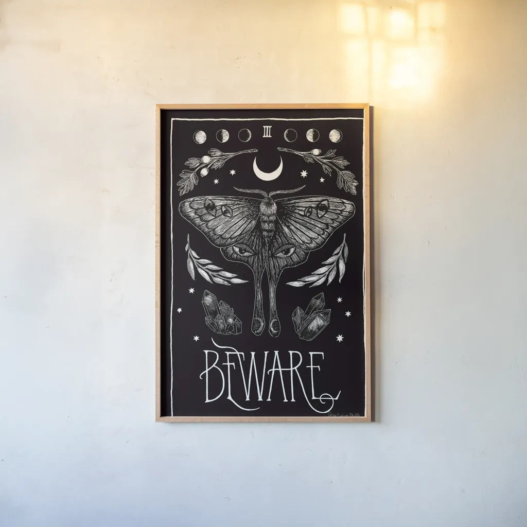 All Hallow's Eve III by Sara Zieve Miller. shown as a paper print in a natural frame. Available as a archival giclee rolled canvas, fine art paper, or poster print. SKU 38878h.