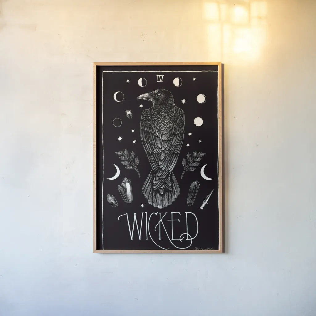 All Hallow's Eve IV by Sara Zieve Miller. shown as a paper print in a natural frame. Available as a archival giclee rolled canvas, fine art paper, or poster print. SKU 38879h.