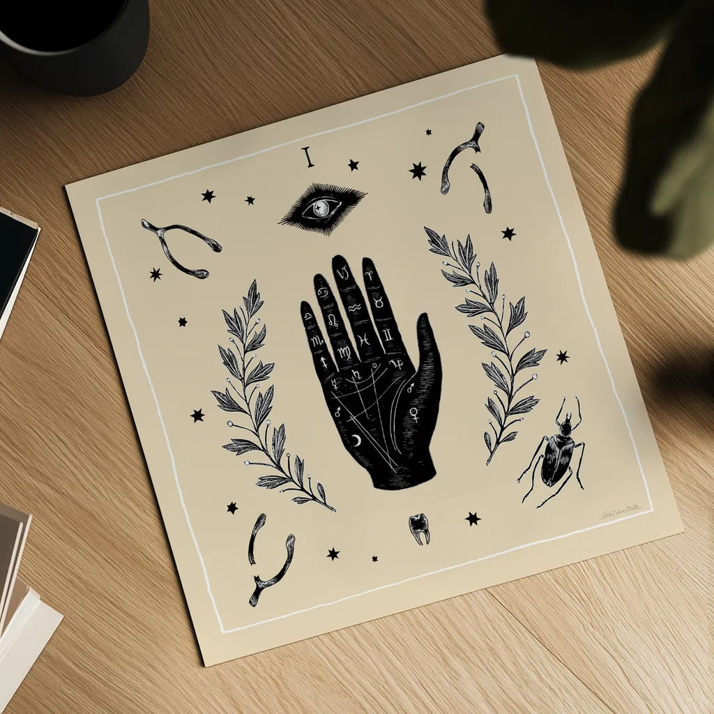 All Hallows Eve I Sq No Words Neutral by Sara Zieve Miller. Shown as a detailed flat fine art print, highlighting archival giclee quality. Available as an archival giclee rolled canvas, fine art paper, or poster print. SKU 74764a.