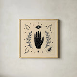 All Hallows Eve I Sq No Words Neutral by Sara Zieve Miller. Shown in a natural wood glass frame for a timeless modern aesthetic. Available as an archival giclee rolled canvas, fine art paper, or poster print. SKU 74764a.